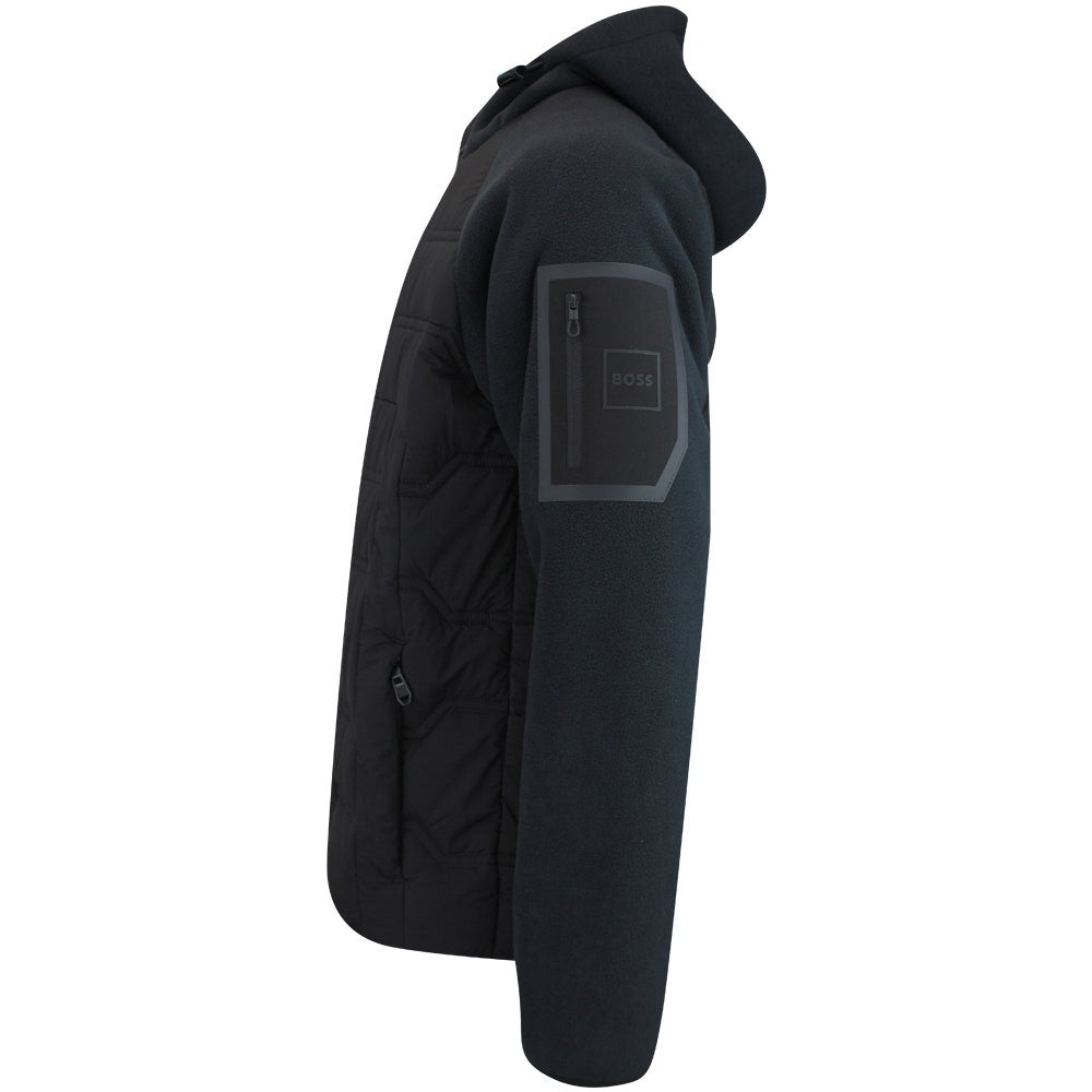 BOSS Golf Jacket - Hole19 Sherpa Hoodie - Black WI25