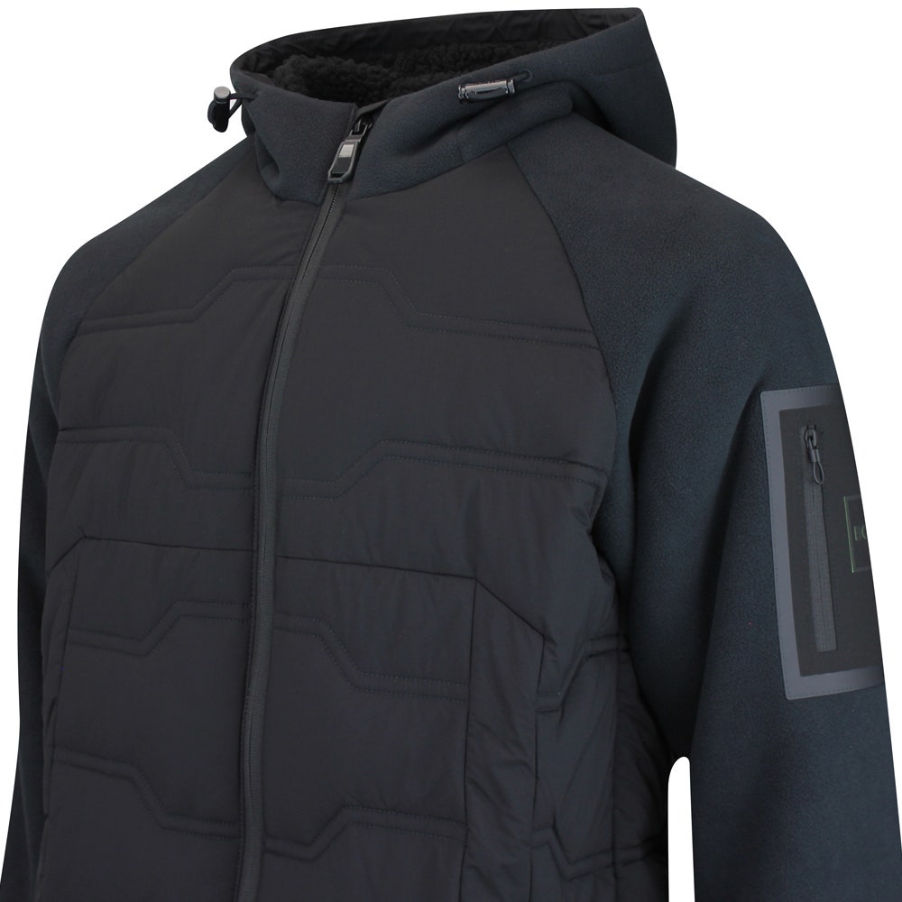 BOSS Golf Jacket - Hole19 Sherpa Hoodie - Black WI25