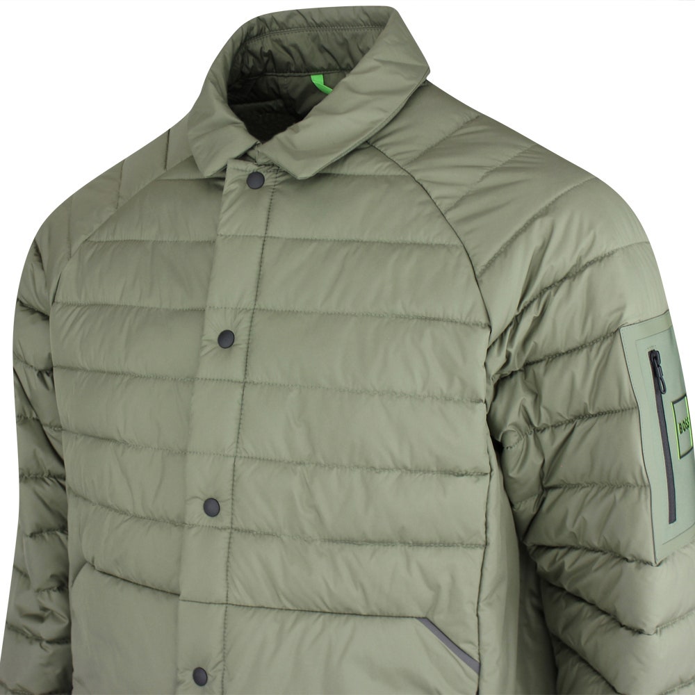 BOSS Golf Jacket - Urbanex Buttoned Shacket - Olive Green SP26