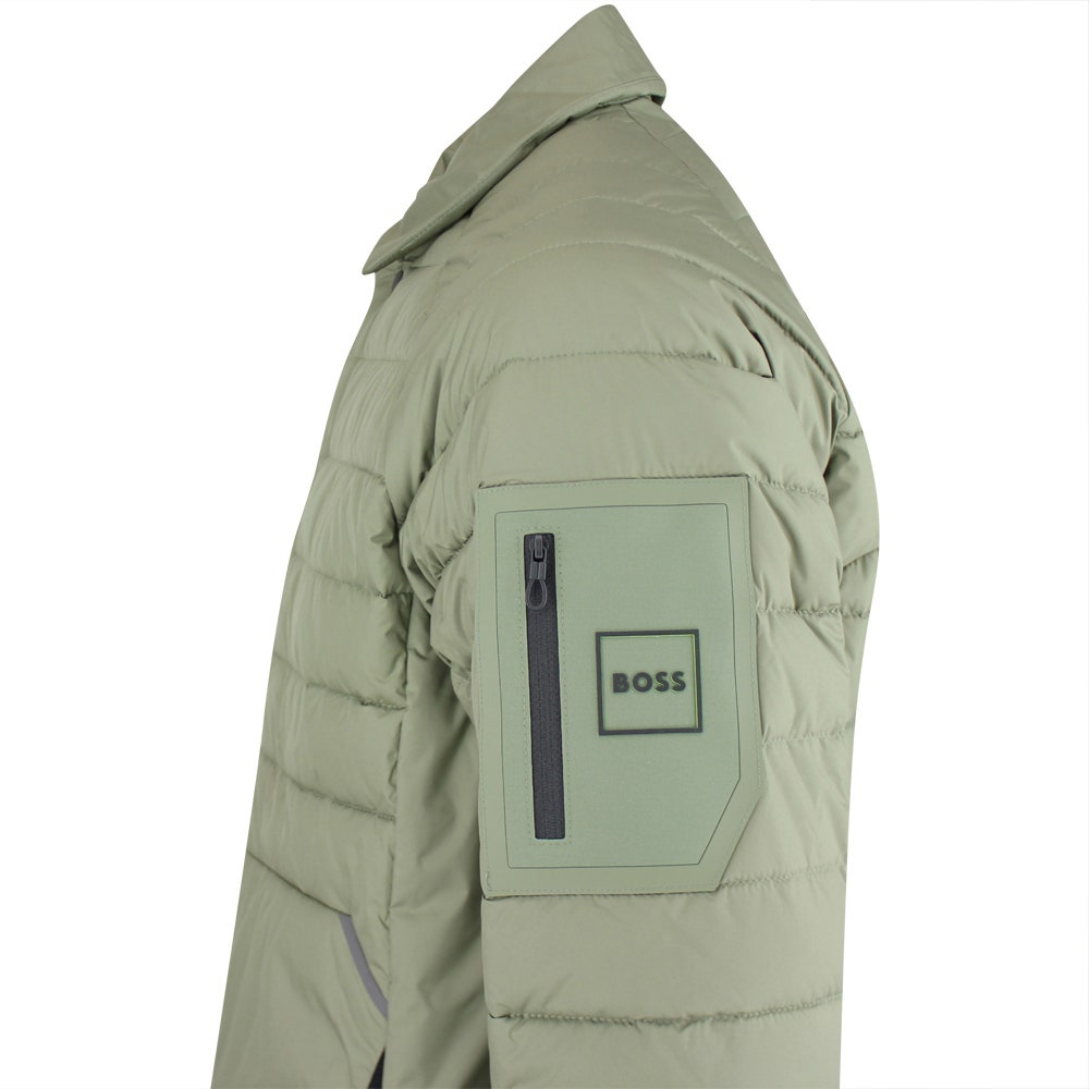 BOSS Golf Jacket - Urbanex Buttoned Shacket - Olive Green SP26