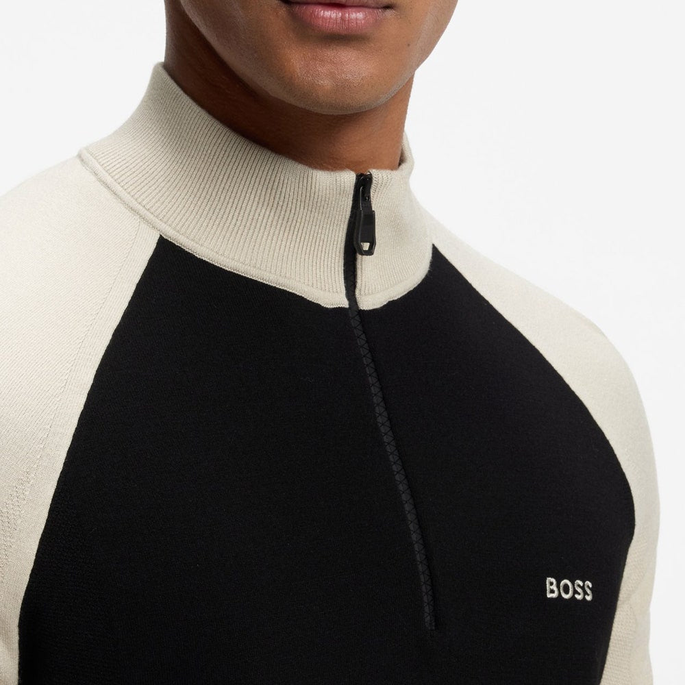 BOSS Golf Jumper - GOC Swing QZ - Black FA26