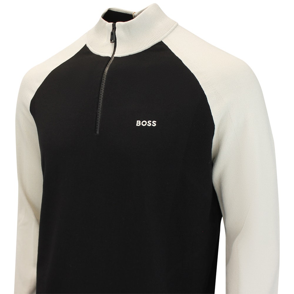 BOSS Golf Jumper - GOC Swing QZ - Black FA26
