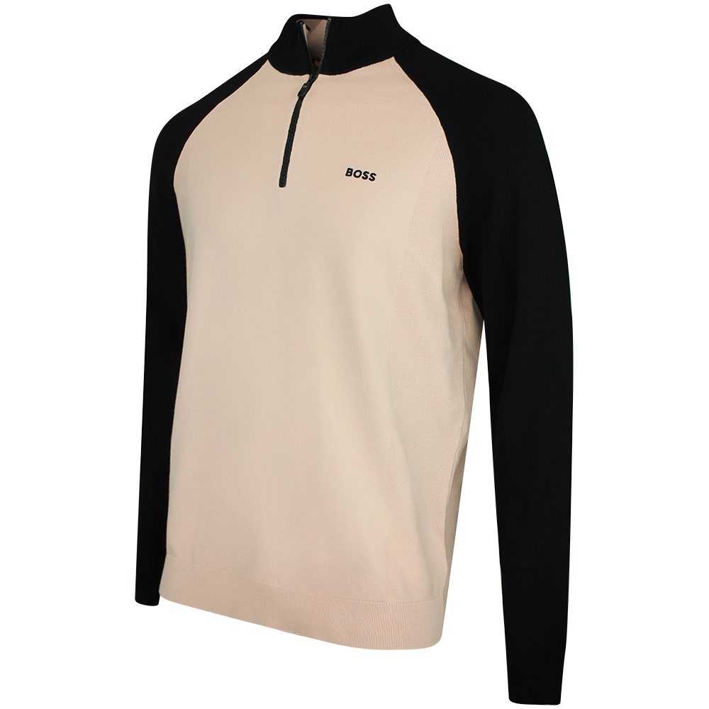 BOSS Golf Jumper - GOC Swing QZ - Pastel Orange FA26