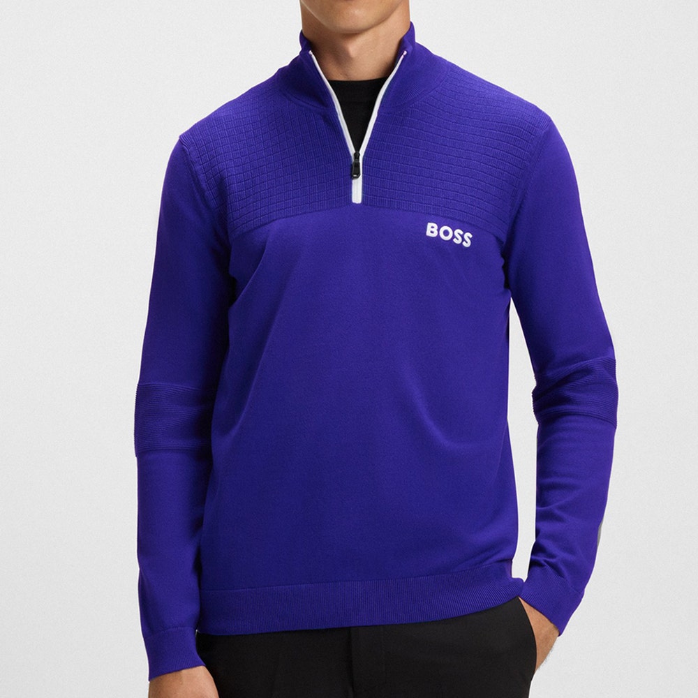 BOSS Golf Jumper - K_Hydro Pro QZ - Dazzling Blue WI25