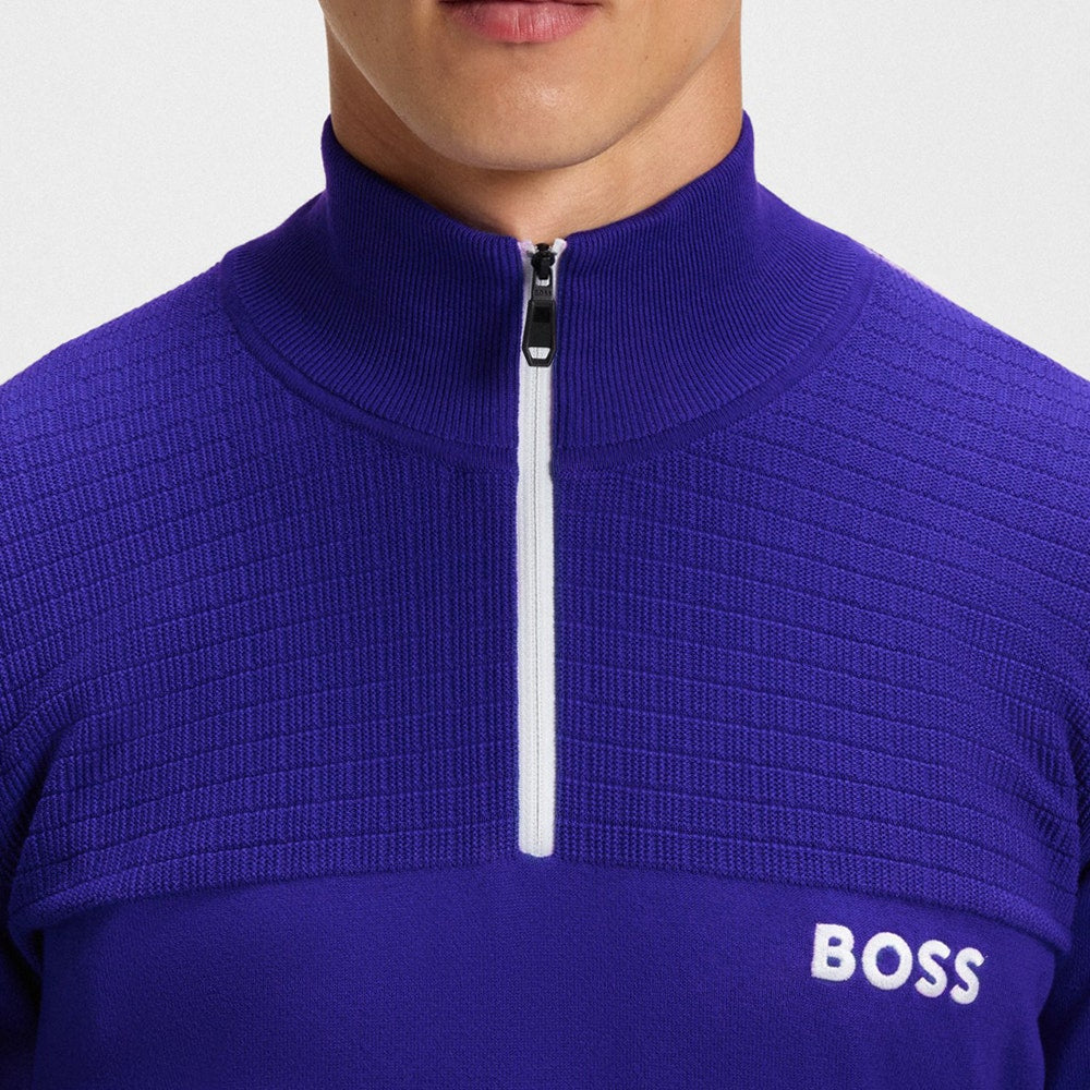 BOSS Golf Jumper - K_Hydro Pro QZ - Dazzling Blue WI25