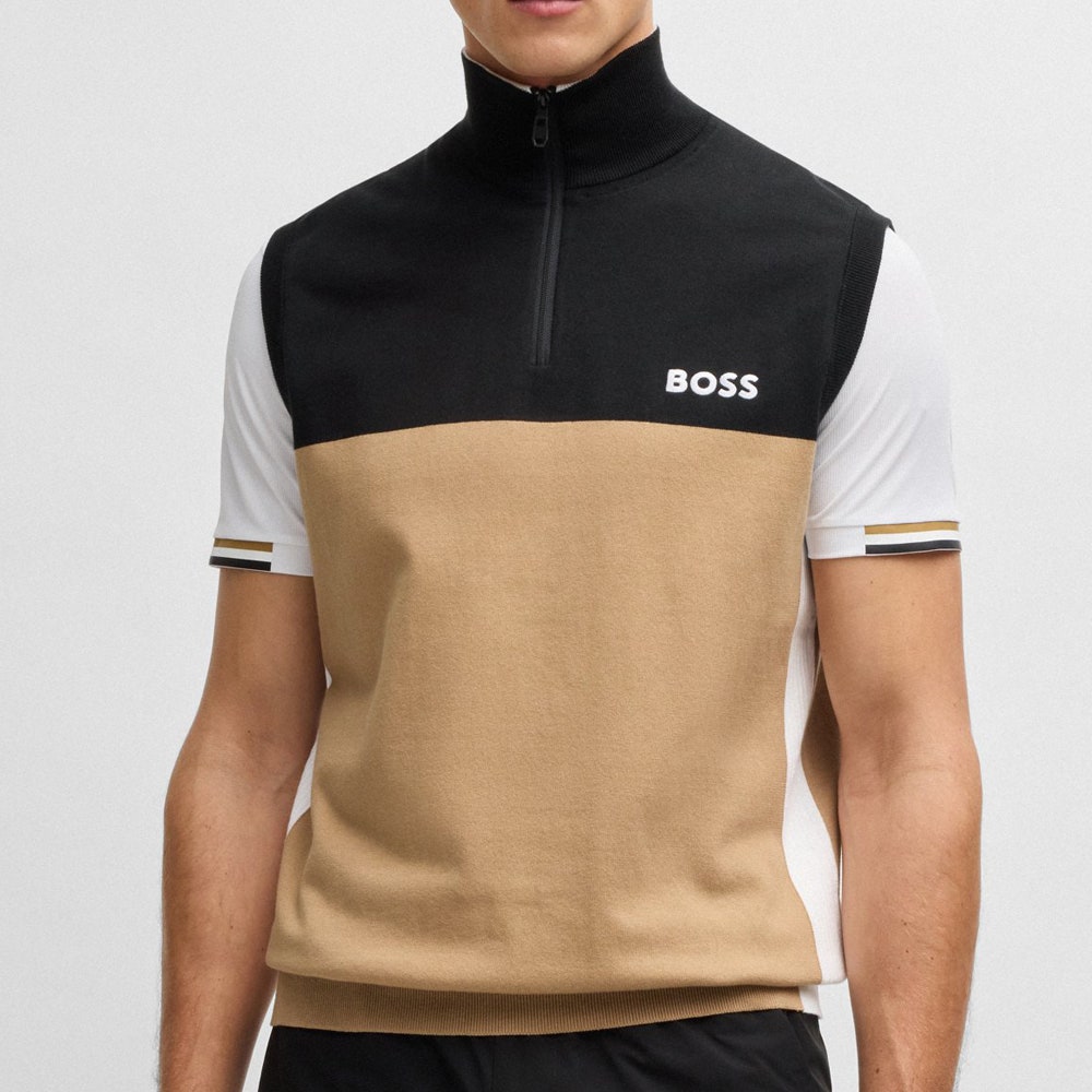 BOSS Golf Jumper - K_Pro Golf Vest - Black SU25