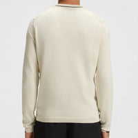 BOSS Golf Jumper - Knitted Ever-X Crew Neck - Almond Milk WI25