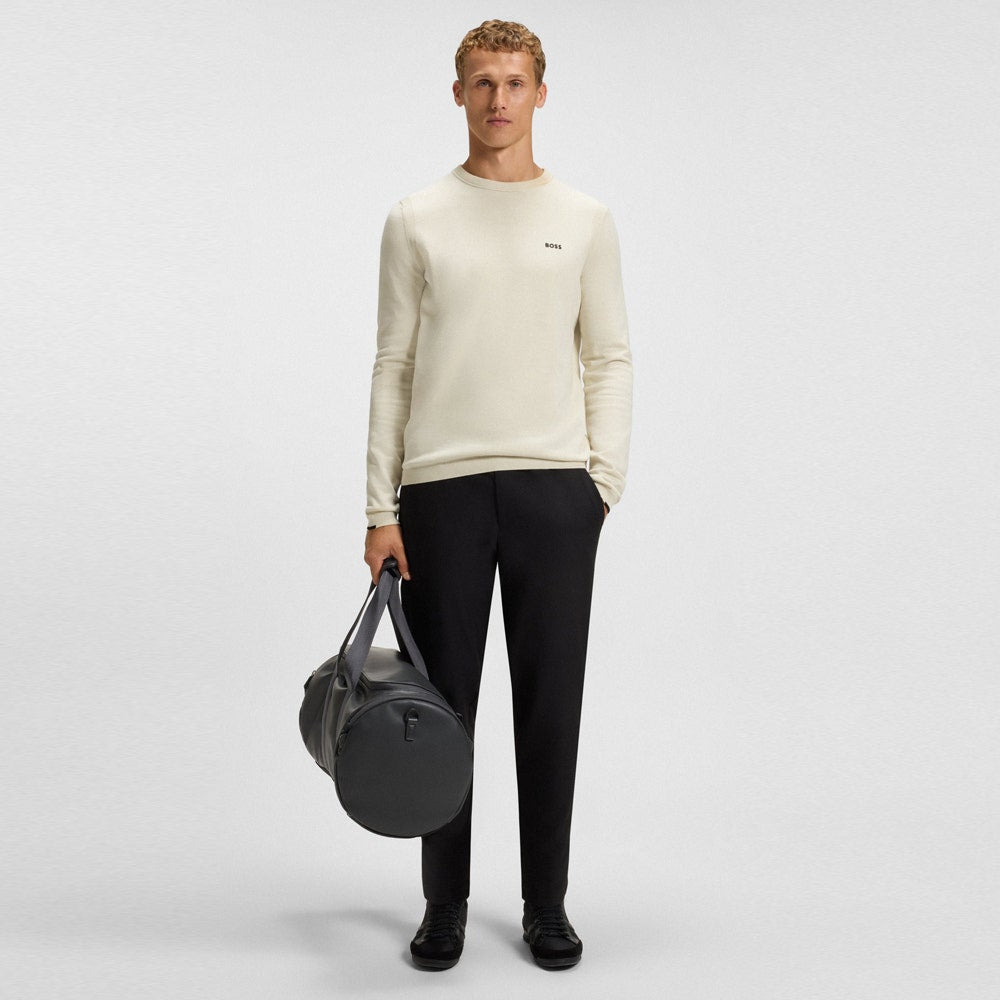 BOSS Golf Jumper - Knitted Ever-X Crew Neck - Almond Milk WI25