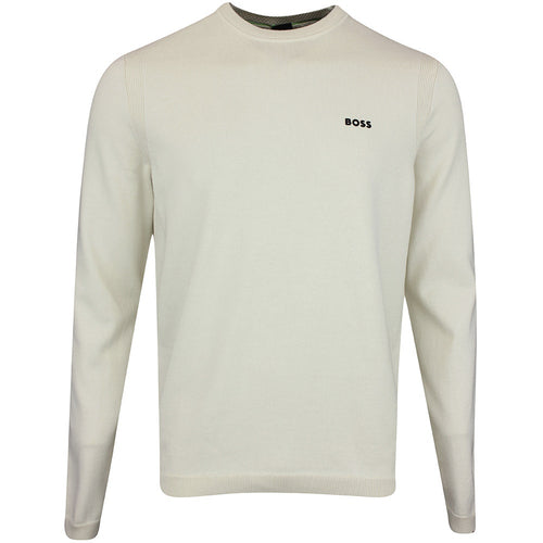 BOSS Golf Jumper - Knitted Ever-X Crew Neck - Almond Milk WI25