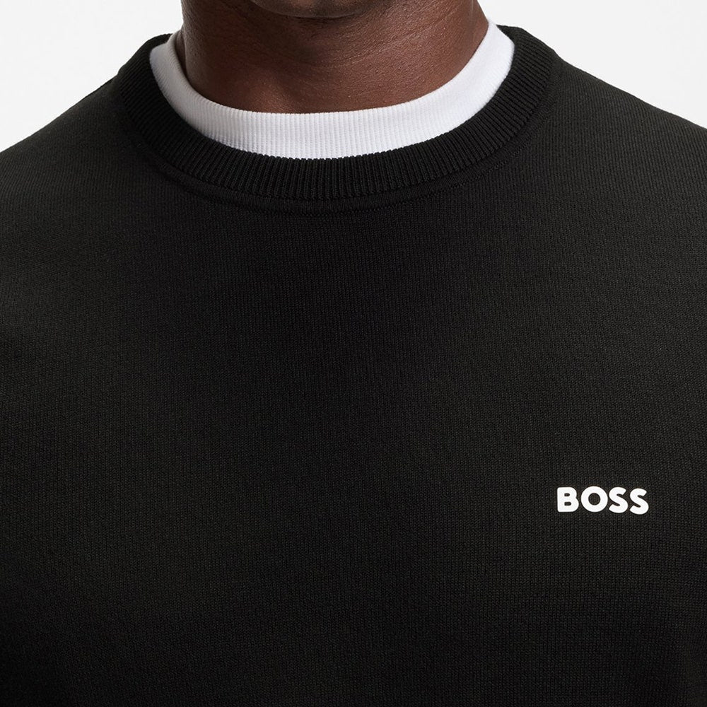 BOSS Golf Jumper - Knitted Ever-X Crew Neck - Black WI26
