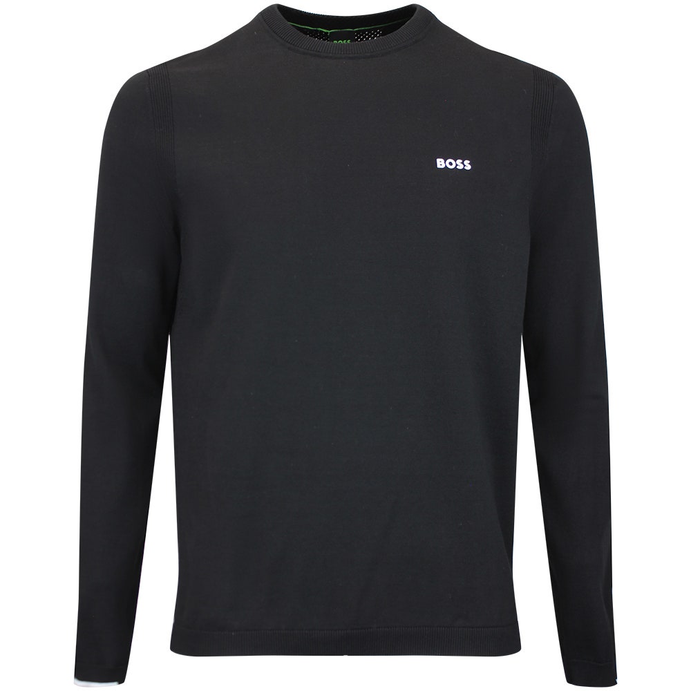 BOSS Golf Jumper - Knitted Ever-X Crew Neck - Black WI26
