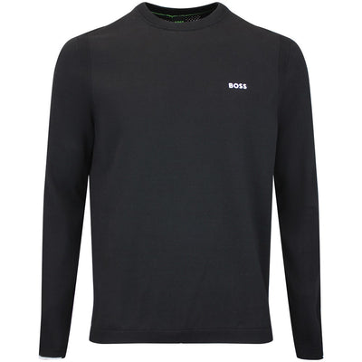 BOSS Golf Jumper - Knitted Ever-X Crew Neck - Black WI26