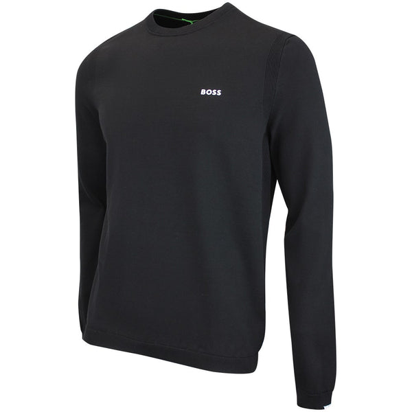 BOSS Golf Jumper - Knitted Ever-X Crew Neck - Black WI26