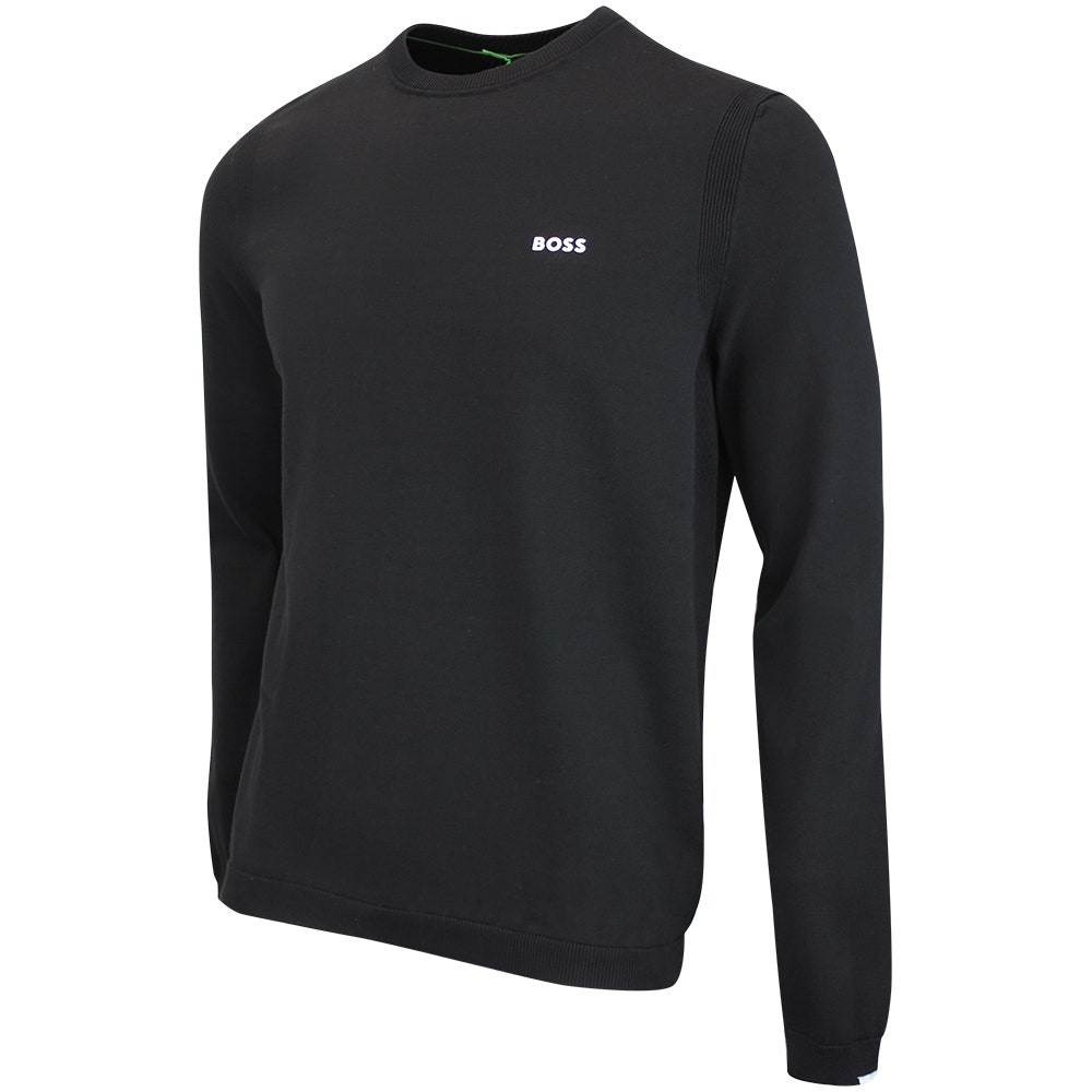 BOSS Golf Jumper - Knitted Ever-X Crew Neck - Black WI26