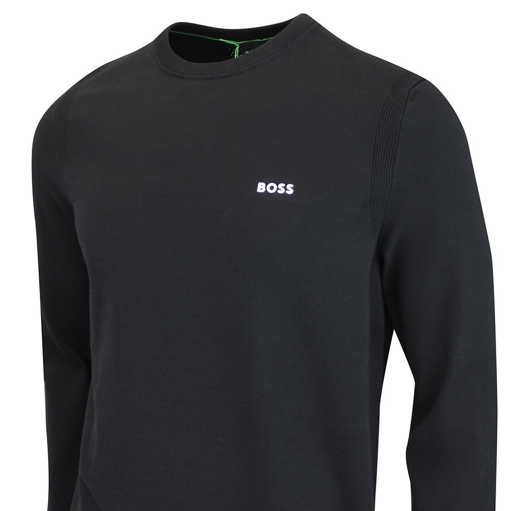 BOSS Golf Jumper - Knitted Ever-X Crew Neck - Black WI26