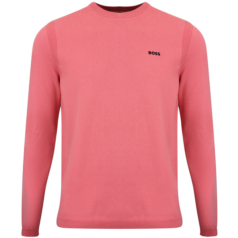 BOSS Golf Jumper - Knitted Ever-X Crew Neck - Coral WI26
