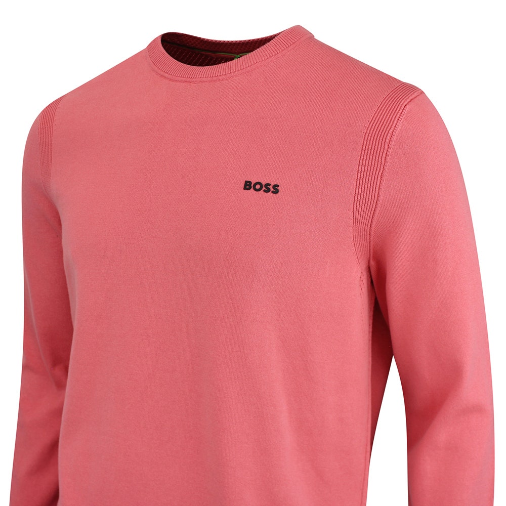 BOSS Golf Jumper - Knitted Ever-X Crew Neck - Coral WI26