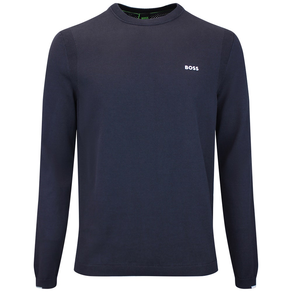 BOSS Golf Jumper - Knitted Ever-X Crew Neck - Dark Navy WI26