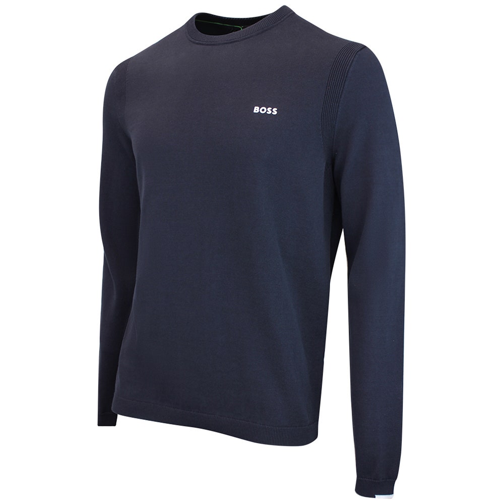 BOSS Golf Jumper - Knitted Ever-X Crew Neck - Dark Navy WI26