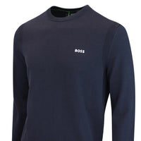 BOSS Golf Jumper - Knitted Ever-X Crew Neck - Dark Navy WI26