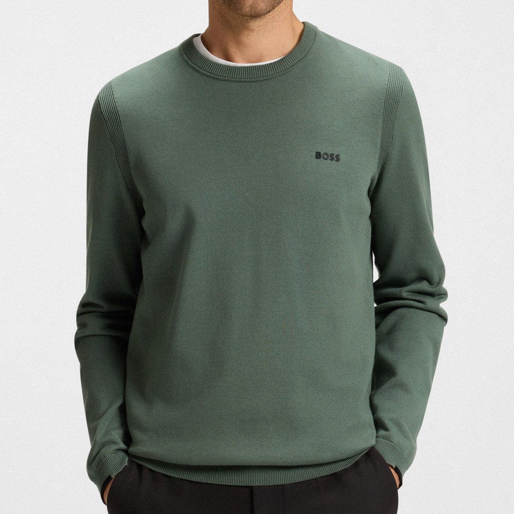 BOSS Golf Jumper - Knitted Ever-X Crew Neck - Laurel Wreath WI25