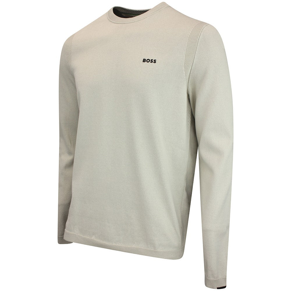 BOSS Golf Jumper - Knitted Ever-X Crew Neck - Pelican WI26