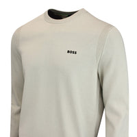 BOSS Golf Jumper - Knitted Ever-X Crew Neck - Pelican WI26