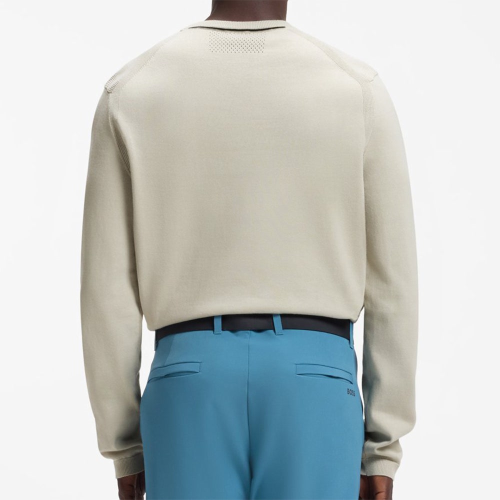 BOSS Golf Jumper - Knitted Ever-X Crew Neck - Pelican WI26
