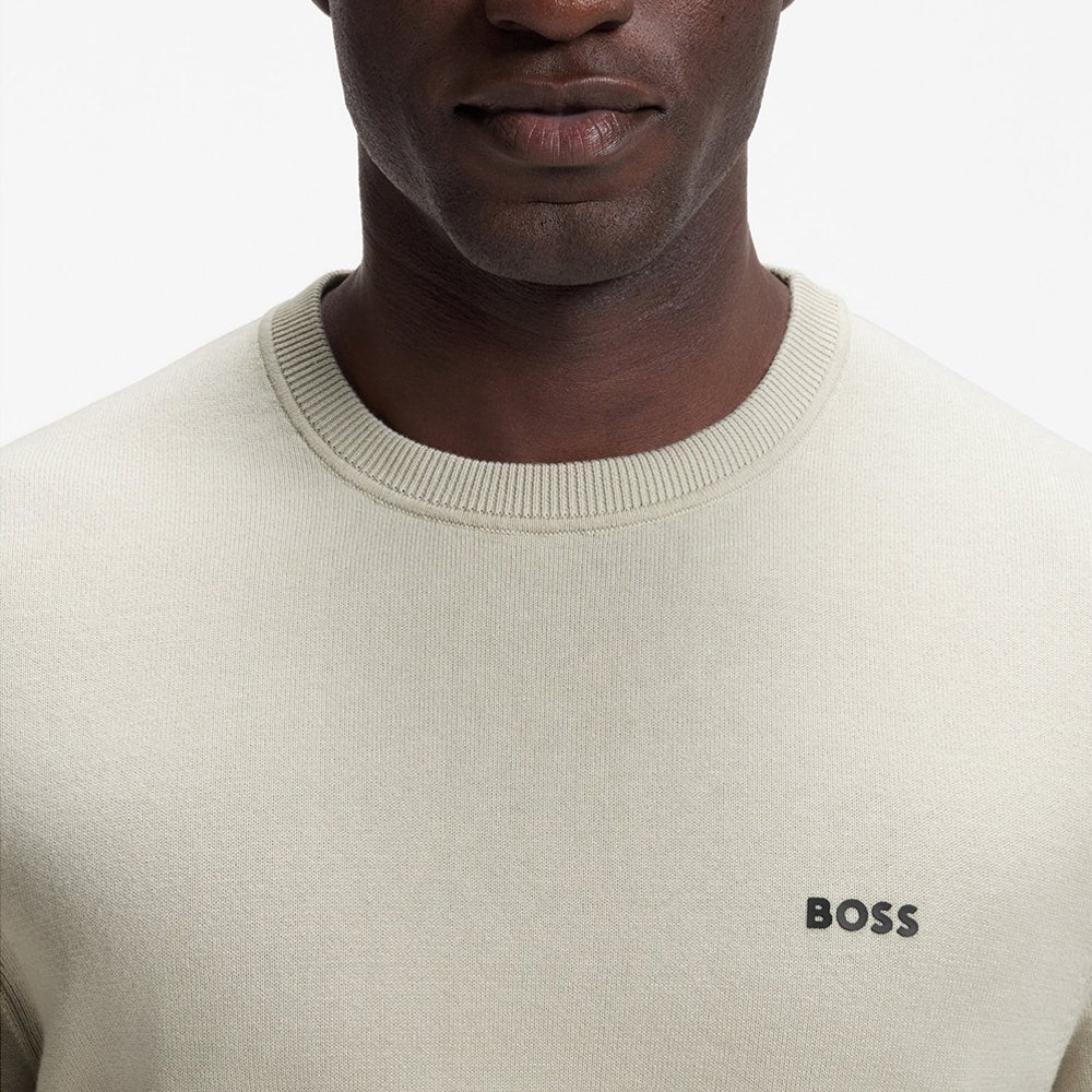 BOSS Golf Jumper - Knitted Ever-X Crew Neck - Pelican WI26