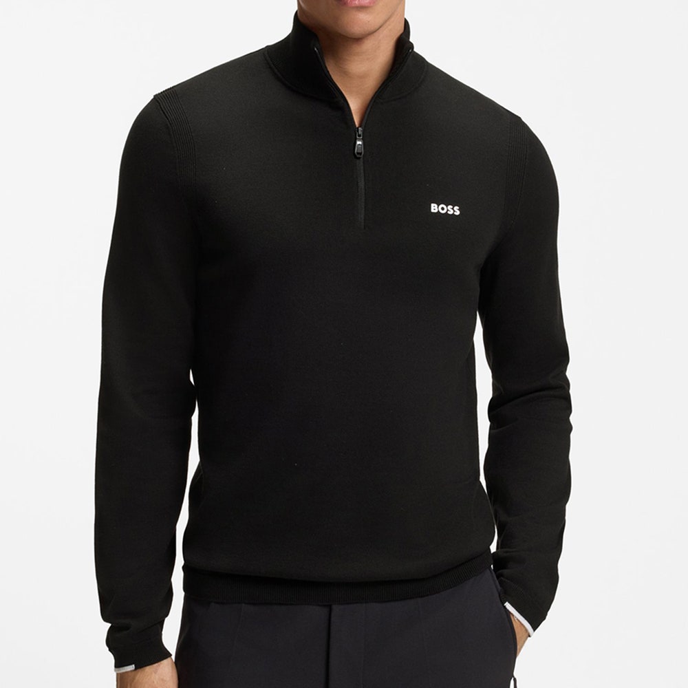 BOSS Golf Jumper - Knitted Ever-X QZ - Black WI26