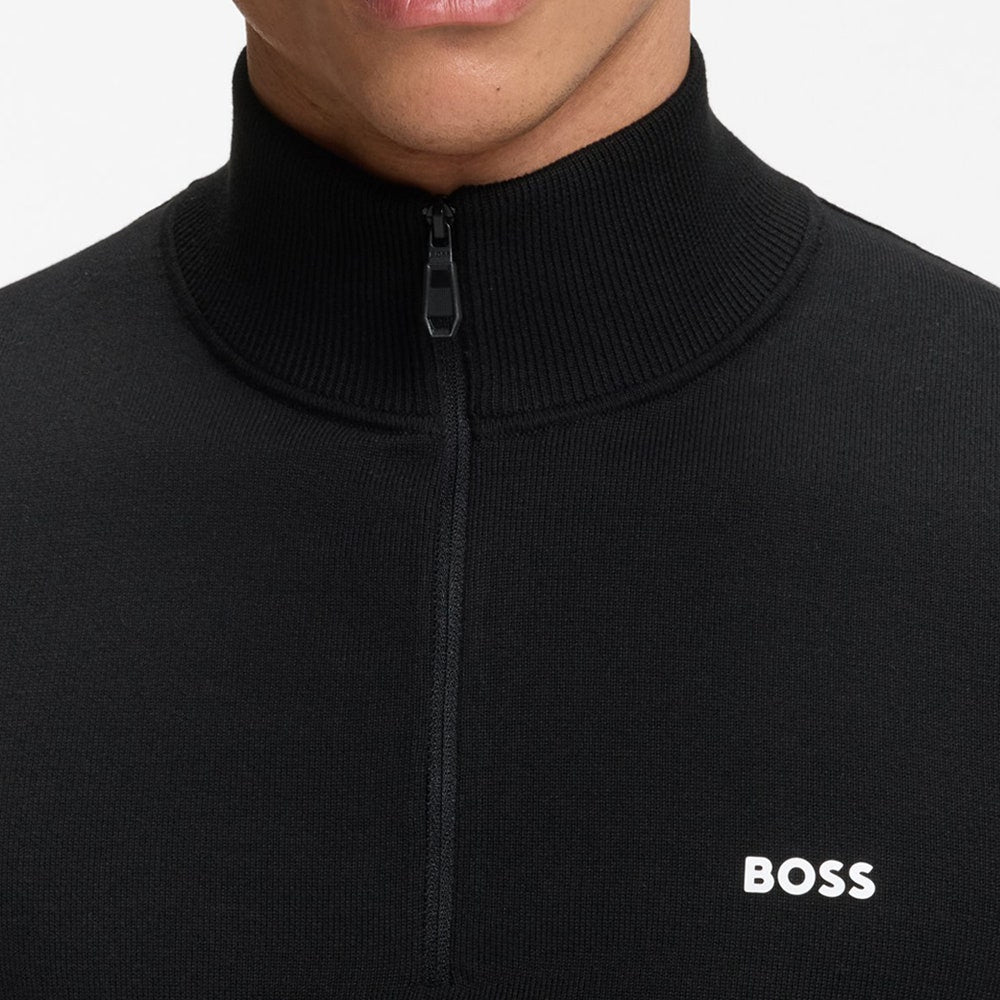BOSS Golf Jumper - Knitted Ever-X QZ - Black WI26