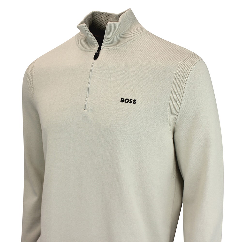 BOSS Golf Jumper - Knitted Ever-X QZ - Pelican WI26