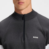 BOSS Golf Jumper - Knitted Retro SS Hybrid - Asphalt FA25