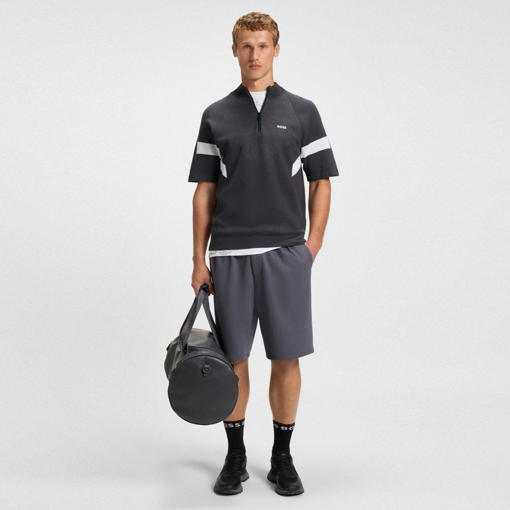 BOSS Golf Jumper - Knitted Retro SS Hybrid - Asphalt FA25