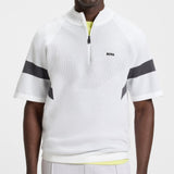 BOSS Golf Jumper - Knitted Retro SS Hybrid - Bright White FA25