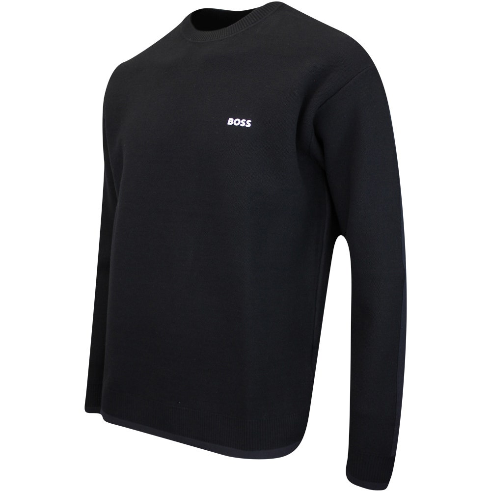 BOSS Golf Jumper - Rartic Crew Neck - Black WI24