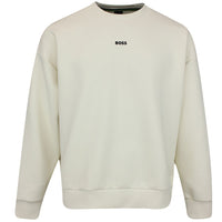 BOSS Golf Jumper - Stenson Oversize Crew Neck - Almond Milk WI25