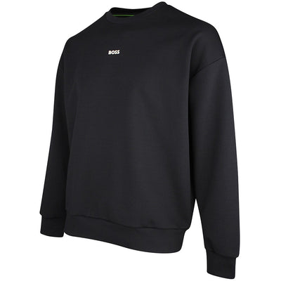 BOSS Golf Jumper - Stenson Oversize Crew Neck - Black SP26