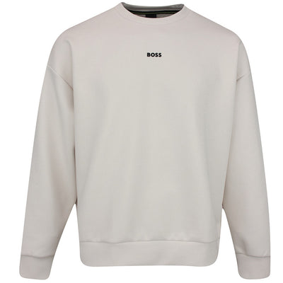 BOSS Golf Jumper - Stenson Oversize Crew Neck - Light Beige SP26