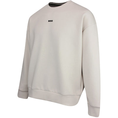 BOSS Golf Jumper - Stenson Oversize Crew Neck - Light Beige SP26