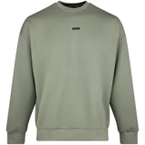 BOSS Golf Jumper - Stenson Oversize Crew Neck - Olive Green SP26