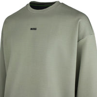 BOSS Golf Jumper - Stenson Oversize Crew Neck - Olive Green SP26