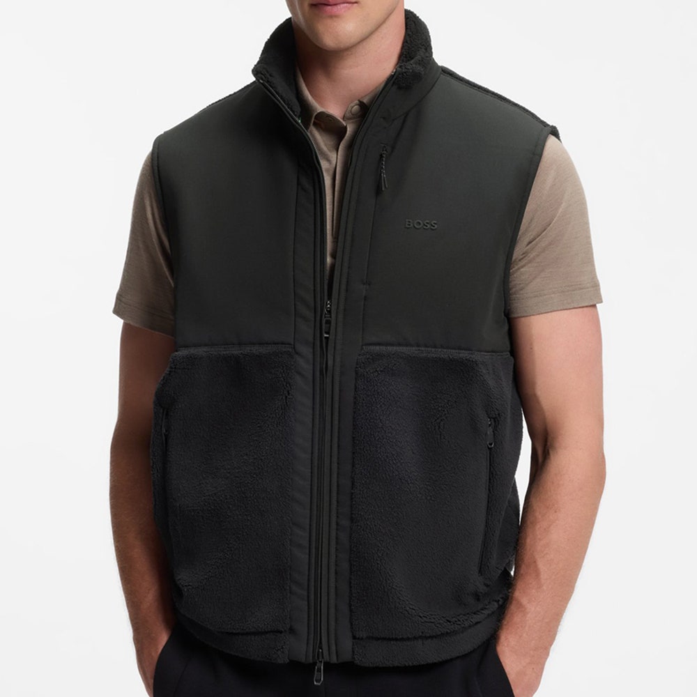 BOSS Golf Jumper - Sveedy Vest Relaxed Fit - Black WI26