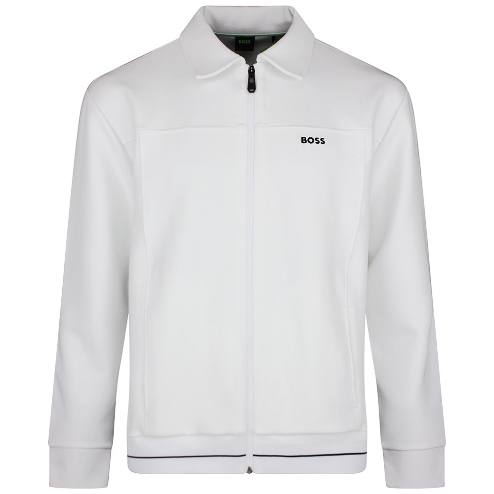 BOSS Golf Mid Layer - Member FZ Relaxed - Bright White SU26