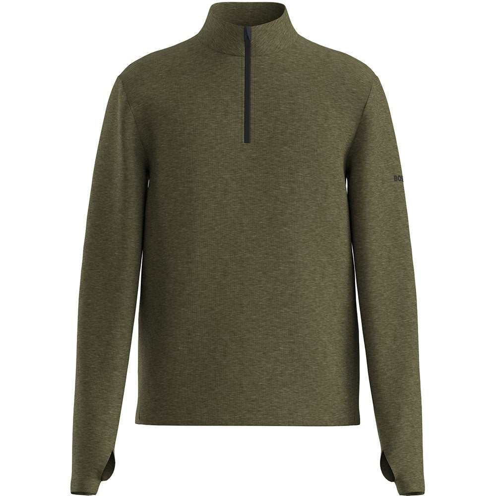 BOSS Golf Pullover - Active QZ - Khaki Heather WI26