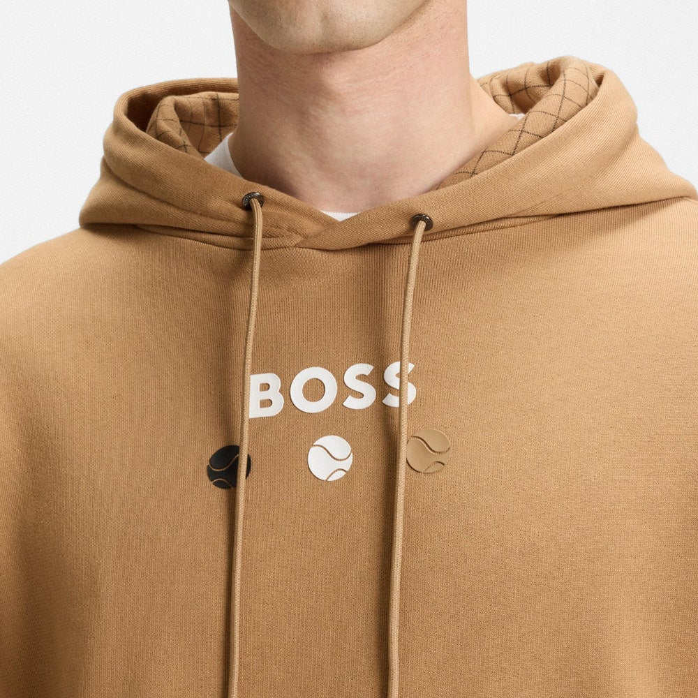 BOSS Golf Pullover - French Terry Hoodie BO - Iconic Camel SU25