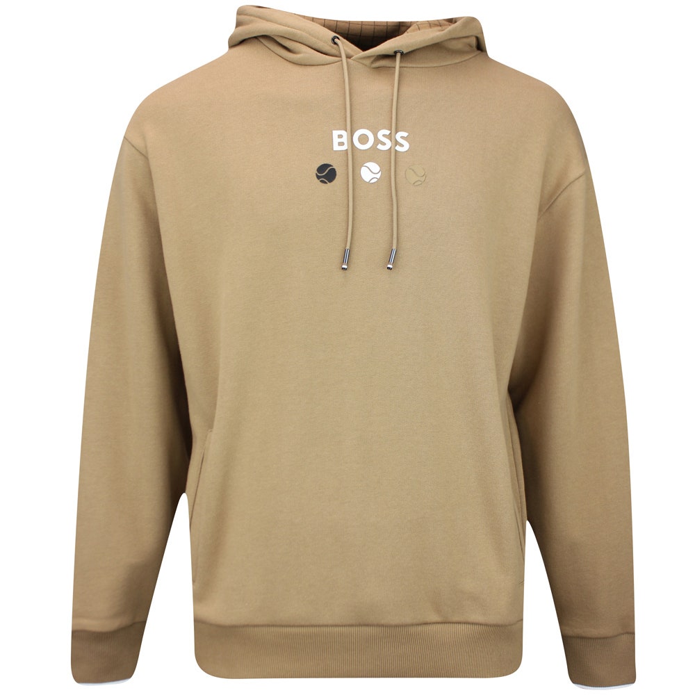 BOSS Golf Pullover - French Terry Hoodie BO - Iconic Camel SU25