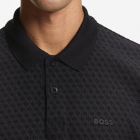 BOSS Golf Shirt - Chip Pattern GOC Reg. Fit - Black SP26