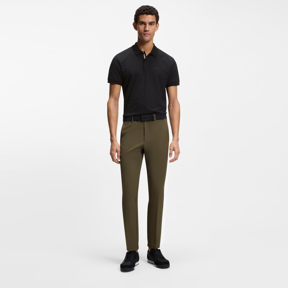 BOSS Golf Shirt - Chip Pattern GOC Reg. Fit - Black SP26
