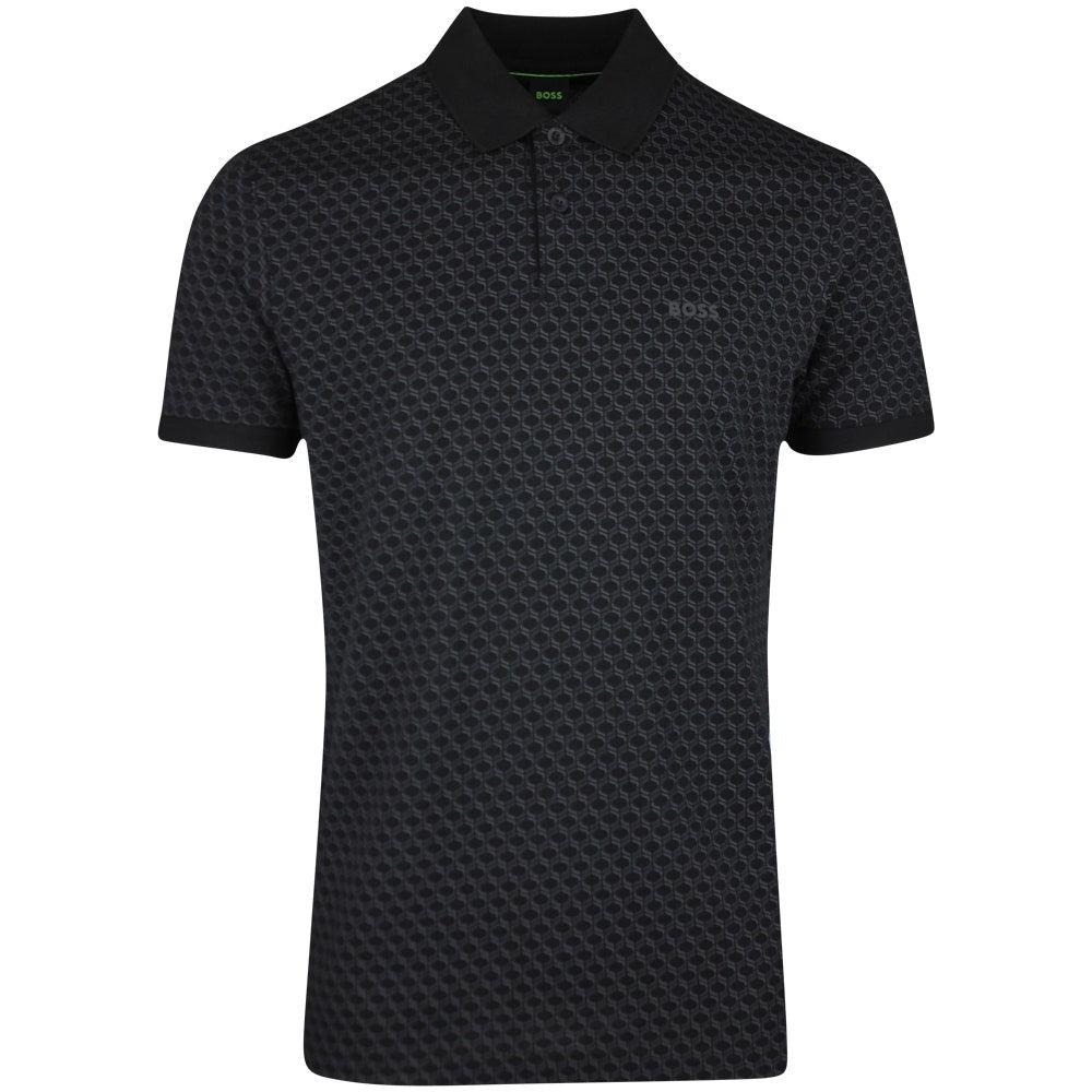 BOSS Golf Shirt - Chip Pattern GOC Reg. Fit - Black SP26